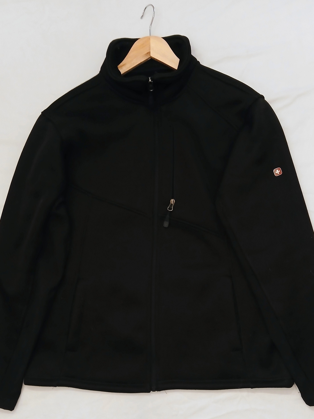 Swiss Tech Men's Black Softshell Fleece-Lined Full Zip Jacket - Size M (EUC)